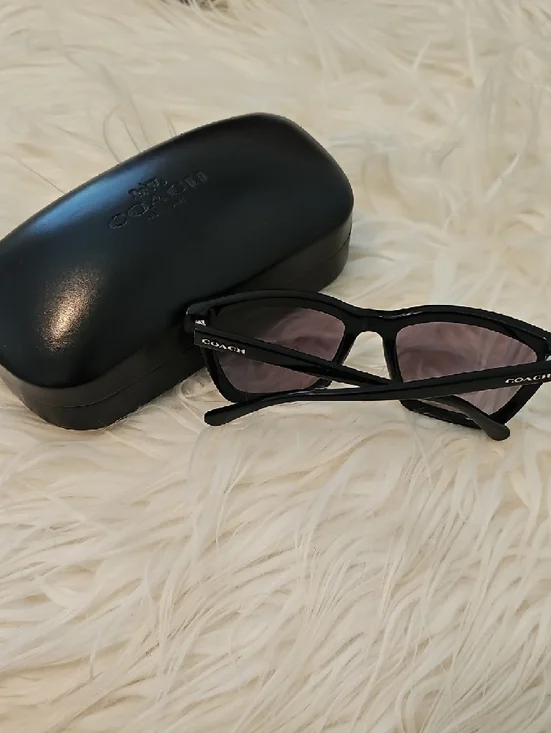 Coach Black Cat-Eye Sunglasses with Case - Picture 2 of 2